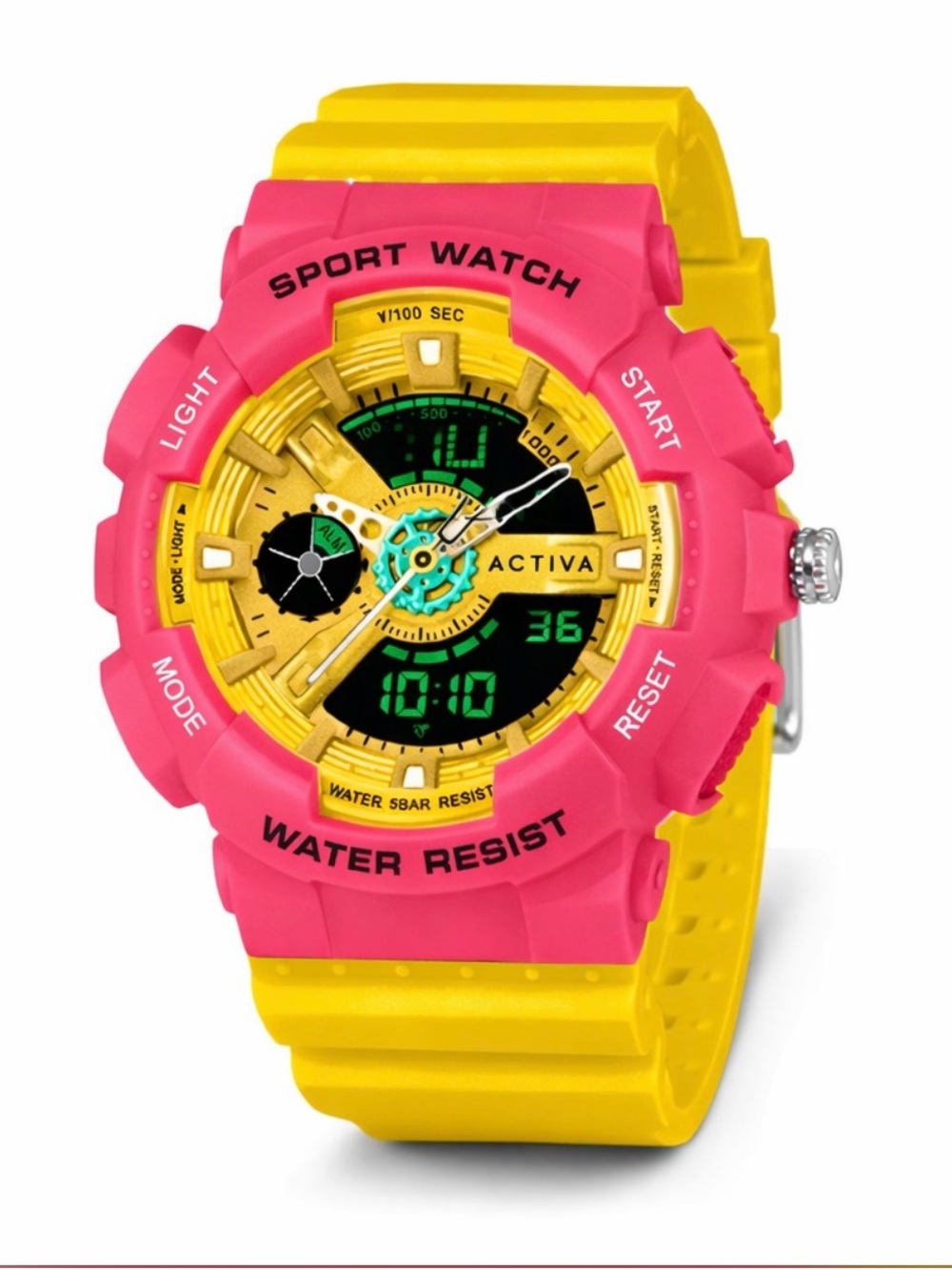 Activa Pixel Pink Lemonade X Invicta Digital Unisex Watch - 50mm, Orange